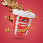 Chocotown Caramelised Biscuit Spread in a jar, showcasing its smooth, creamy texture.