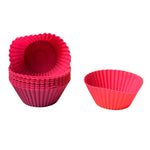 Flexible silicone baking moulds for easy release and cleaning in set