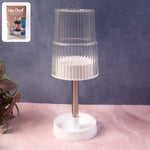 Close-up of rotating toothbrush holder stand with multi-section organizer tray