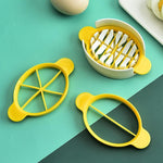 The compact Quickslice egg slicer resting on a clean surface, highlighting its dimensions.
