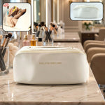 Waterproof travel makeup organizer pouch with zippered opening