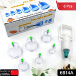 Ergonomic vacuum pump and various sized suction cups for a full body massage.