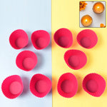 Set of 10 silicone cupcake moulds with flexible design for easy baking