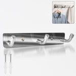 Stainless steel wall mounted coat hook rack with three durable hooks