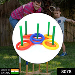Children joyfully playing with the colorful Ring Toss Game outdoors.