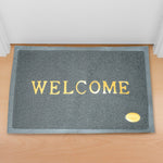 A stylish Welcome Door Mat in a neutral tone, designed for Indian home entrances.