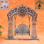 Silver-coated Bal Gopal Jhula swing with intricate embossed floral design