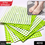 Non slip plastic bath mat designed for toilet and bathing safety.
