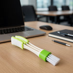 Device and vent cleaning brush kit for precise dust removal