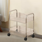Utility storage rack with open basket design for quick access to essentials