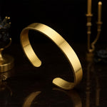 Elegant gold finish open cuff bracelet Kada in polished metal
