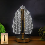USB rechargeable LED table lamp with plastic leaf shade