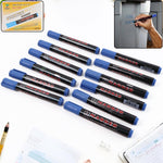 Packaged jumbo tip blue ink whiteboard marker for office and school use.