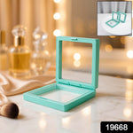 Close-up of transparent jewellery display box highlighting magnetic lock