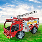 Packaging of the Little Blocks Metal Fire Truck Building Blocks kit.