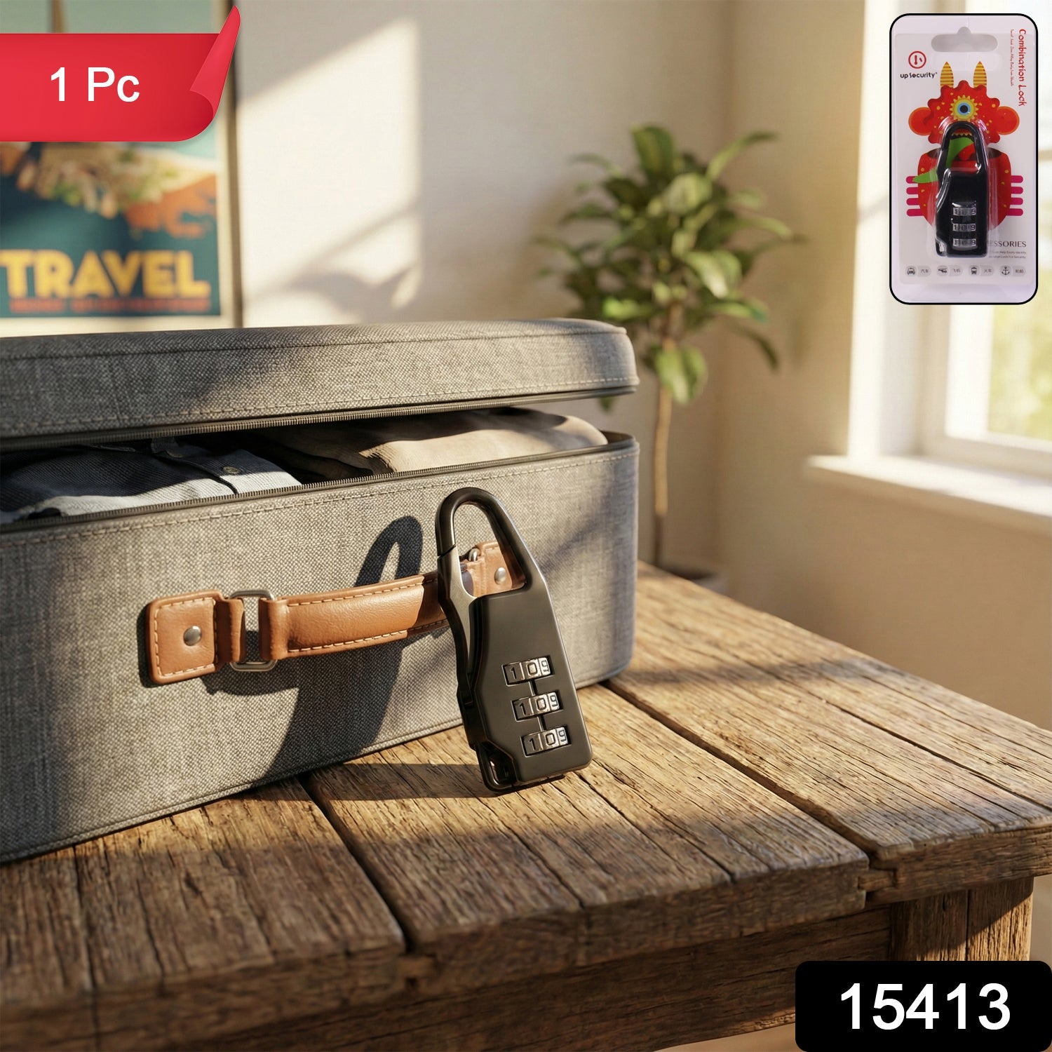 Close-up view of keyless number combination lock dials