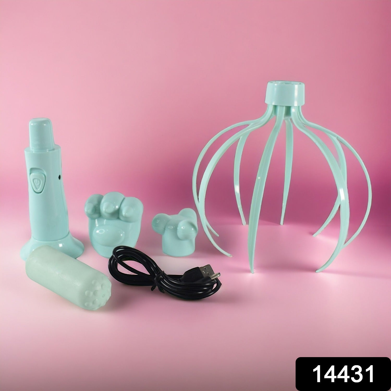 Close-up of electric scalp massager for head relaxation