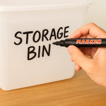 Black whiteboard marker showing snap-fit clip cap for secure closure