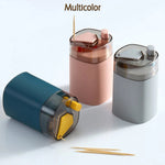 Front view of the Tidy Table automatic toothpick dispenser in action.