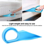 Placing mattress lifter tool wedge between box spring and mattress