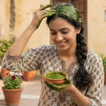Herbal facial care product packaging with indigo powder for hair