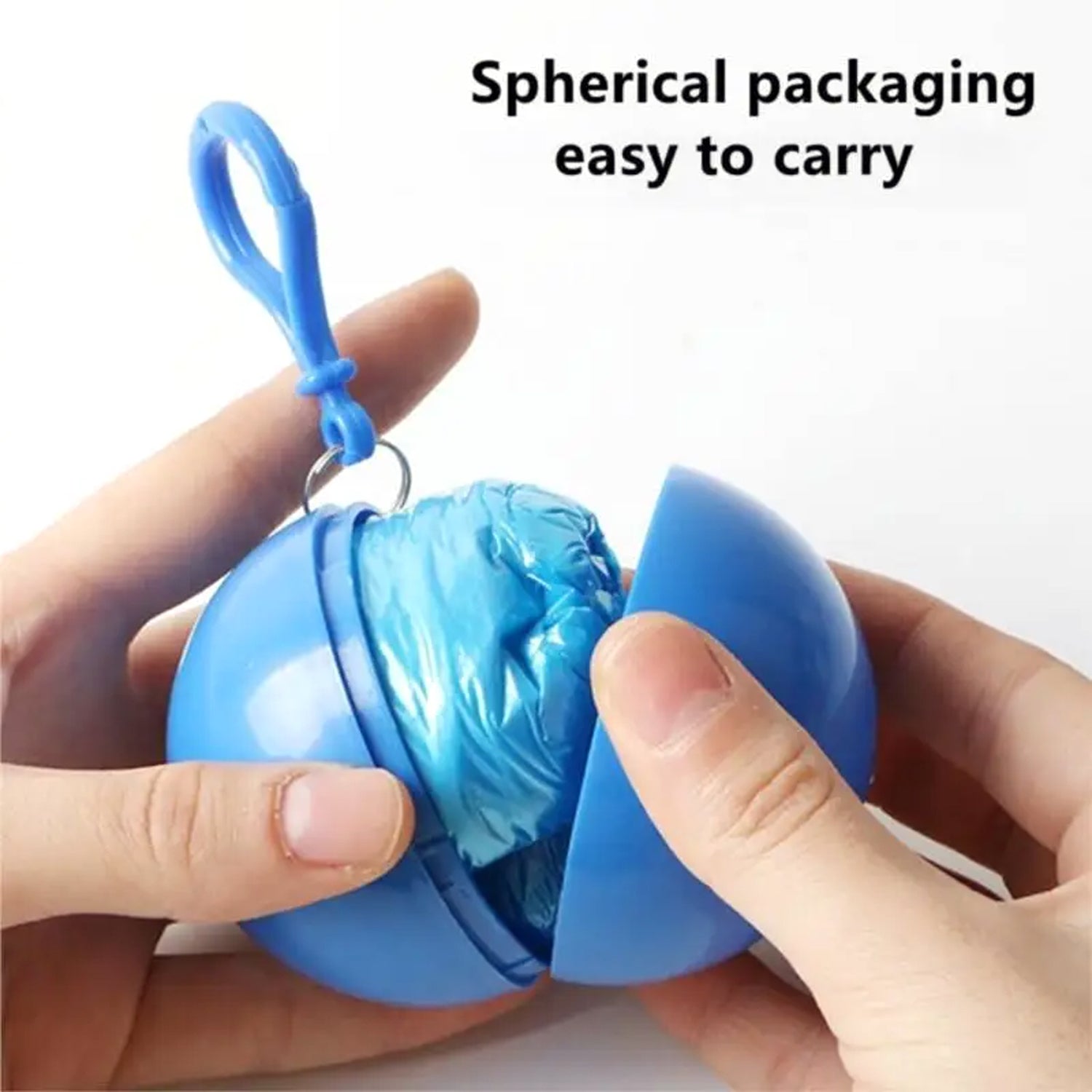 Child wearing clear disposable raincoat with hood outdoors during rainy weather