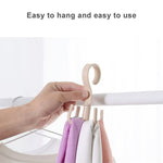 Close-up view of rotatable multipurpose plastic hook hanger