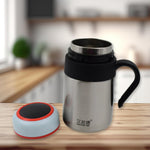 Small detachable cup for convenient drinking from the insulated bottle.