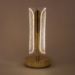 Elegant golden LED crystal table lamp for bedroom bedside use