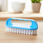Top view of handheld cleaning brush showing durable build and sturdy bristles.