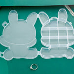 Bear-themed clear plastic organizer, offering visibility for all your stored items.