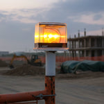 Long-lasting solar warning lantern for outdoor environments
