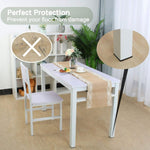 Furniture leg with a square felt pad preventing floor scratches and scuffs.