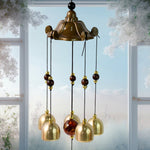 Soothing tones from decorative wind chimes in backyard patio