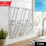 Wall-mounted cup drying rack promoting quick drying in kitchen