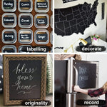 Blackboard wall sticker roll with chalks, ready for application.