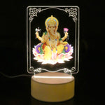 Close-up of 3D UV printed acrylic Lord Ganesh frame with soft warm glow