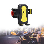 Adjustable motorcycle phone mount shown from a side angle.
