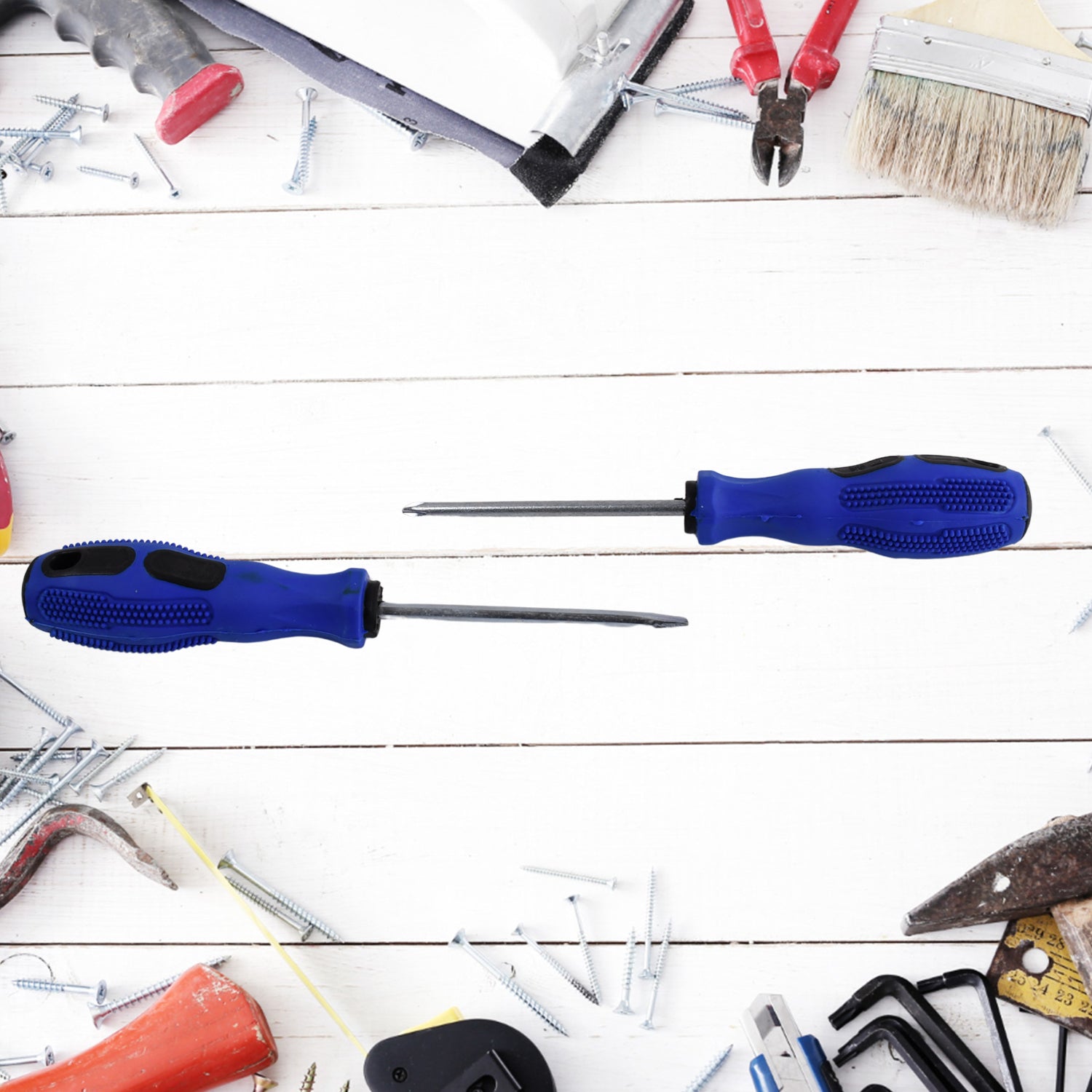 Close-up of interchangeable screwdriver heads on Multi Screwdriver Kit 6-in-1