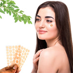Two GlowForm blemish patches applied on skin to reduce acne inflammation.