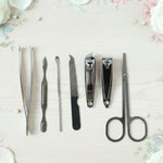 Portable manicure and pedicure tool set in a compact case for travel