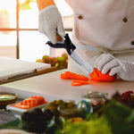 2-in-1 Food Chopper with ergonomic handle, ready to slice vegetables.