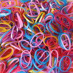 Multicolor elastic rubber bands for versatile office and home organization.