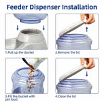 Pet food dispenser designed for hassle-free dry food storage and automatic feeding