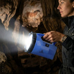 Portable rechargeable LED laser torch for outdoor use