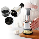 CookAura Stainless Steel Vegetable Chopper in action, slicing various vegetables.