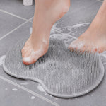 Silicone foot cleaning scrubber bath mat with soft bristles