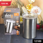 Side view of a Konvex food-grade steel canister, perfect for organised pantries.