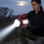 Closeup of LED torch front spotlight