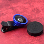Wide-angle selfie lens in compact clip-on design for smartphones